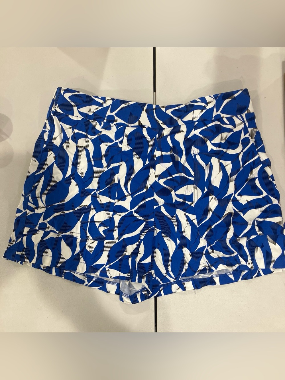 Nine West Blue and White Printed Shorts